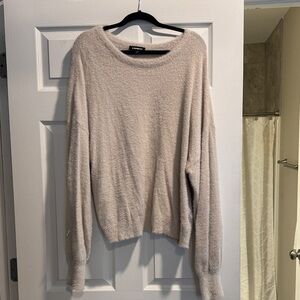 Express Soft Beige Crew Neck Sweater